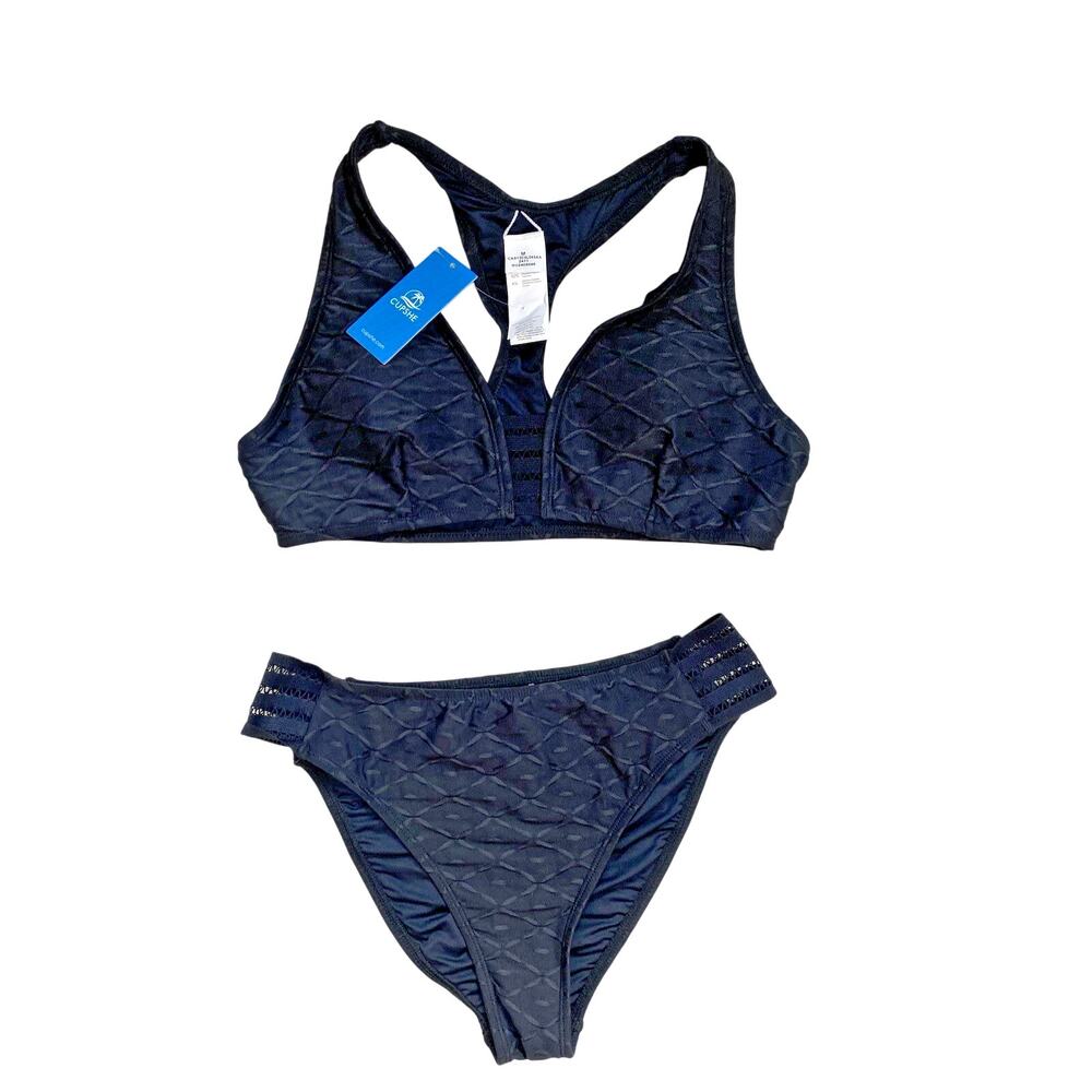 Bikini Women's Size Medium NEW Stretchy Black Bathing Suit Vacation Swim Resort